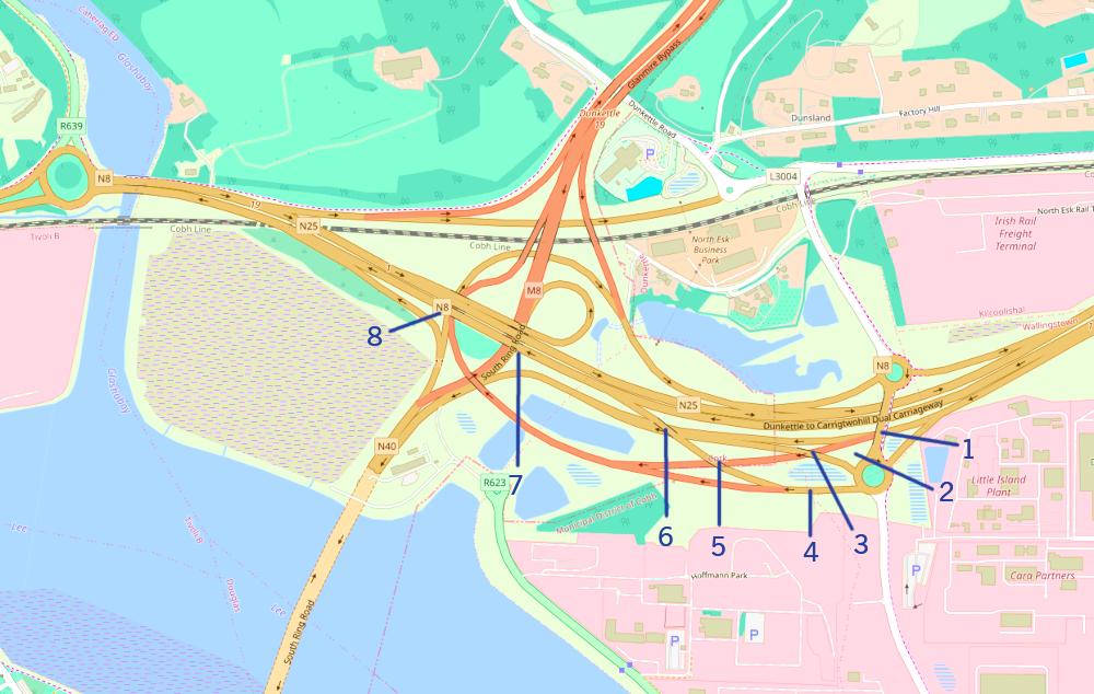 Map of the Dunkettle Interchange
